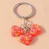 Cute Resin Love Heart Keychain Maple Leaf Key Ring Pendant for Women Girl Handbag Decor DIY Handmade Jewelry Gift