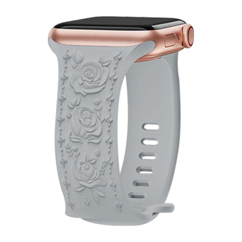 

Спортивный ремешок с тиснением Big Rose для Apple Watch (Серии 1-9) 42#