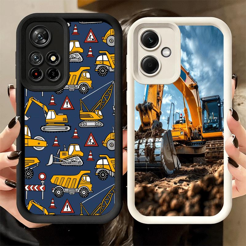 Excavating Machinery Cool Soft Phone Case for Xiaomi Poco X7 X6 X5 Pro X4 Gt X3 F7 Ultra M8 M7 Redmi 15C 15 14C 13 13C 12 12C 10