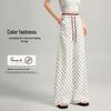 Women's Relaxed Fit High-Waisted Polka Dot Wide-Leg Pants