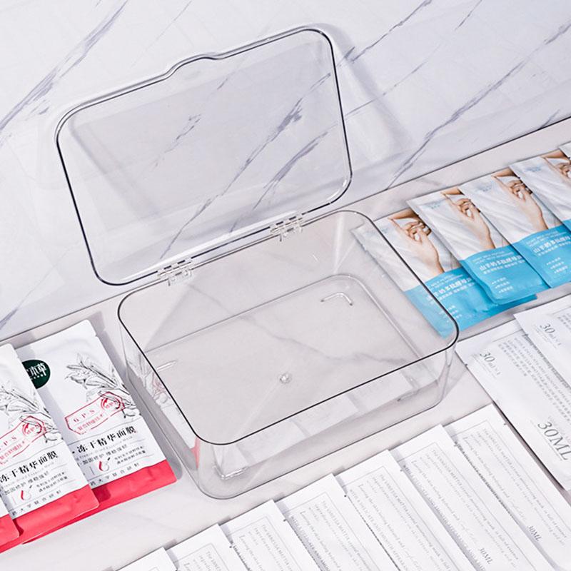 Transparent Desktop Cosmetic Storage Box With Lid Waterproof Dustproof Acrylic Desktop Organization Jewelry Make Up Organizer