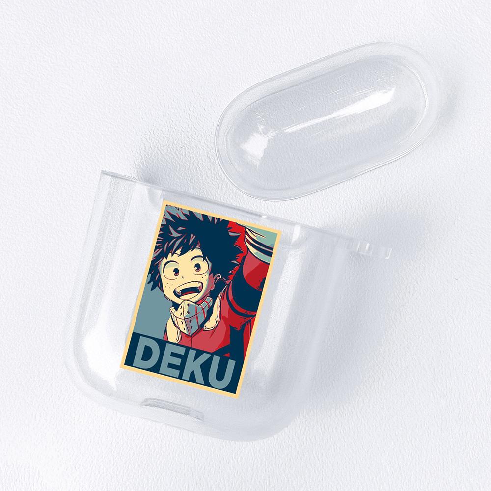 Japan Anime Figures Transparent Airpods Case for Funda Airpods 2/1 Cover Bakugo Bokuto Himiko Mirio Yumeko Deku Soft TPU Cases