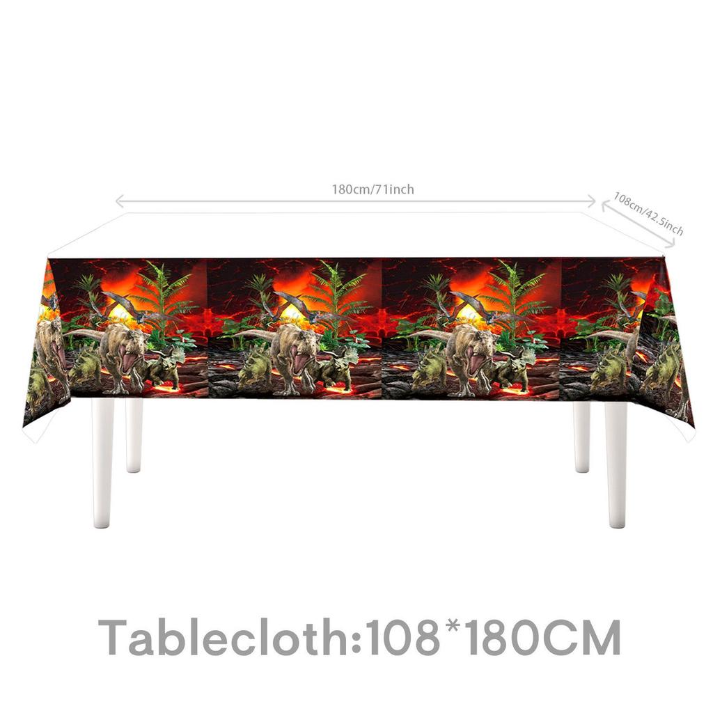 Dinosaur-Themed Children's Party Tablecloth - Thick, Oil-Proof & Decorative