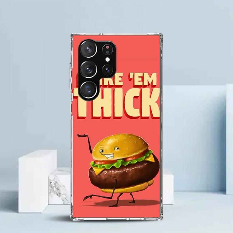 Cute Cartoon Food Poster Phone Case For Samsung Galaxy S24 S25 Edge S26 Ultra S22 S23 Plus S21 + S20 FE Soft TPU Back Cover Gala