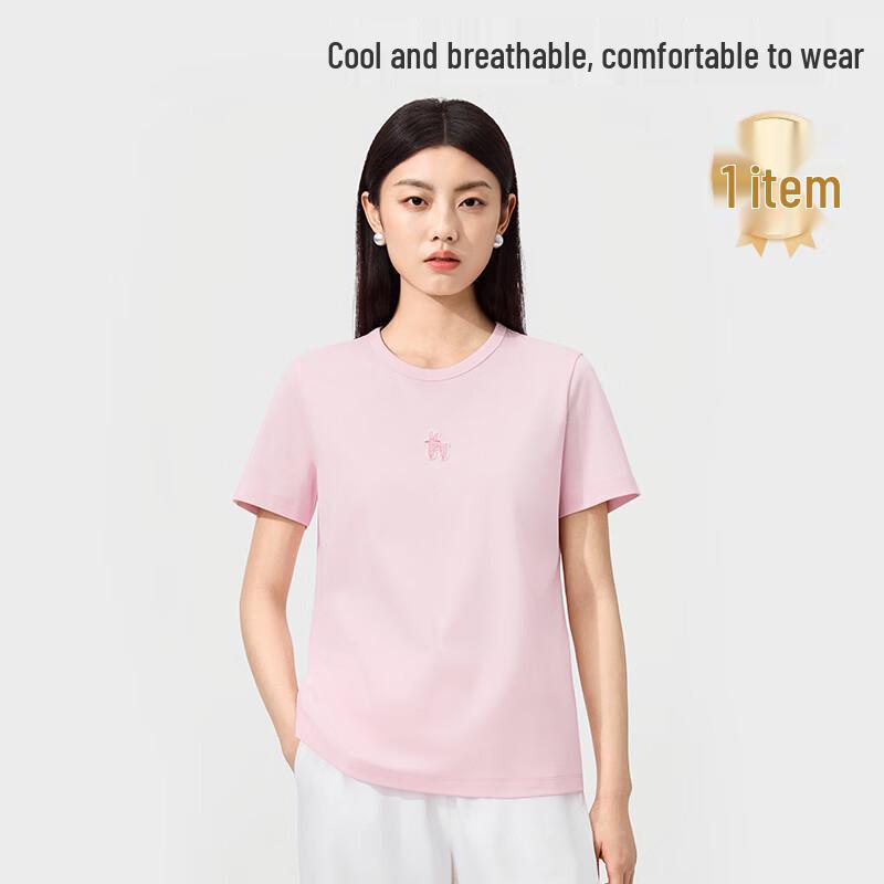 PurCotton All-Cotton Cool-Touch Round Neck T-Shirt