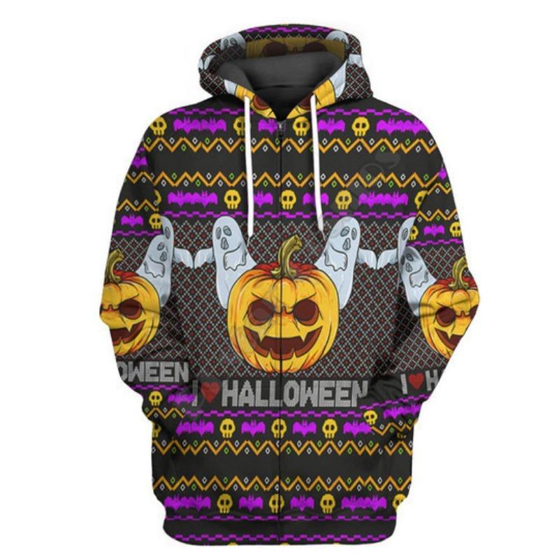 Spring Men's Cardigan Top Loose Comfortable Long-sleeved Hooded Jacket Fashionable 3D Digital Abstract Printed Sweatshirt