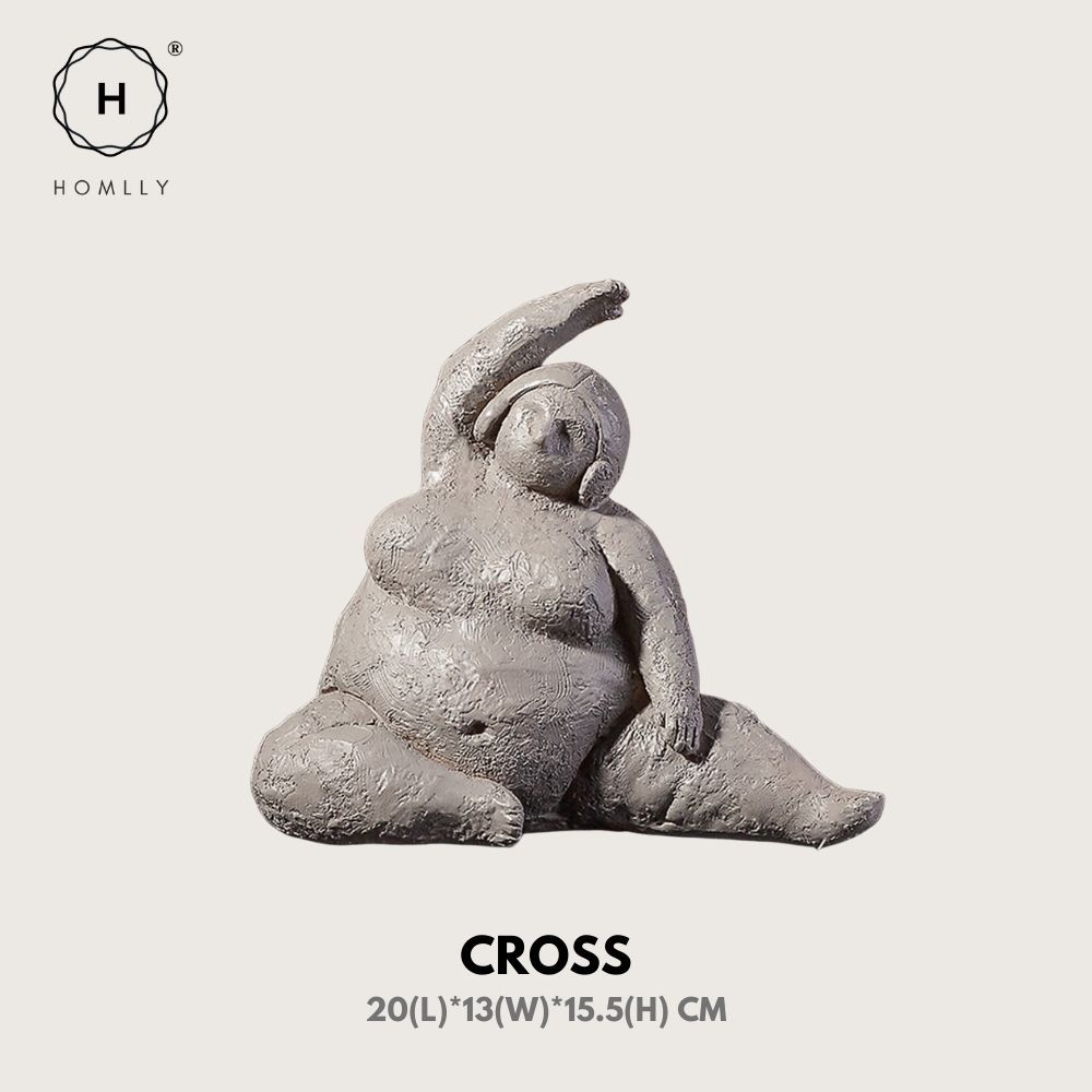 

Homlly Oversized Woman Yoga Sculpture Figurine Statue Cross