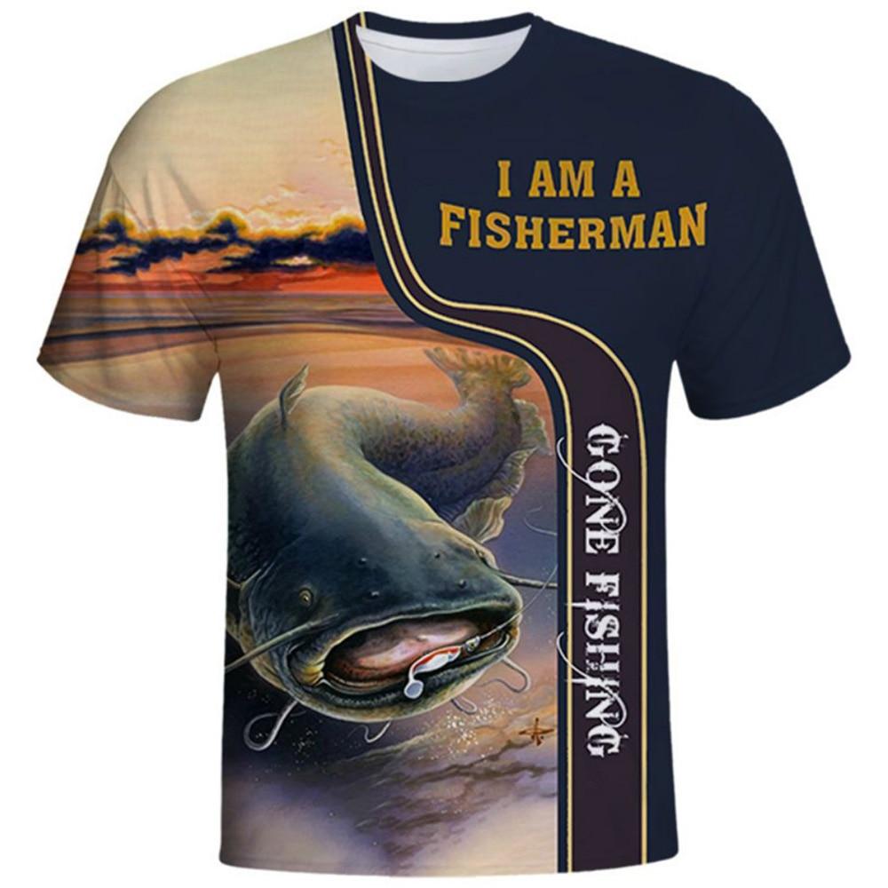 Rybaření kaprů Pánská trička Outdoor Sumci 3D tisk Muž/ Ženy Osobnost Móda Topy s kulatým výstřihem Letní Tričko nadměrné velikosti Muži