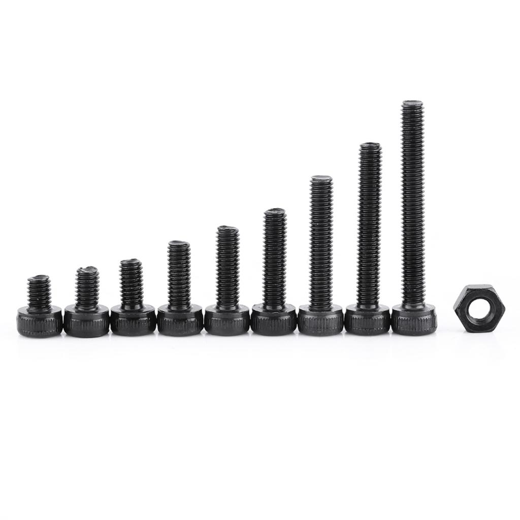 280 stk Eske M3 Cap Head Sekskant Bolt Skrue Mutter Metrisk Maskin Festeutstyr Sortiment Sett