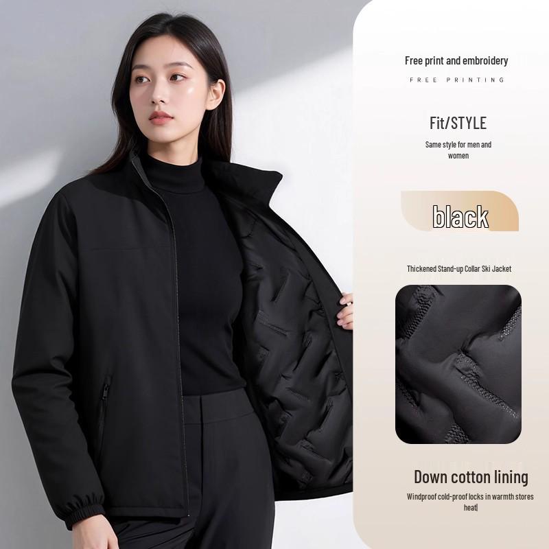 Custom Down Cotton Shell Workwear Jacket with Logo - Ideal for Autumn/Winter 4S Shop Auto Repair Business, Three-in-One Design