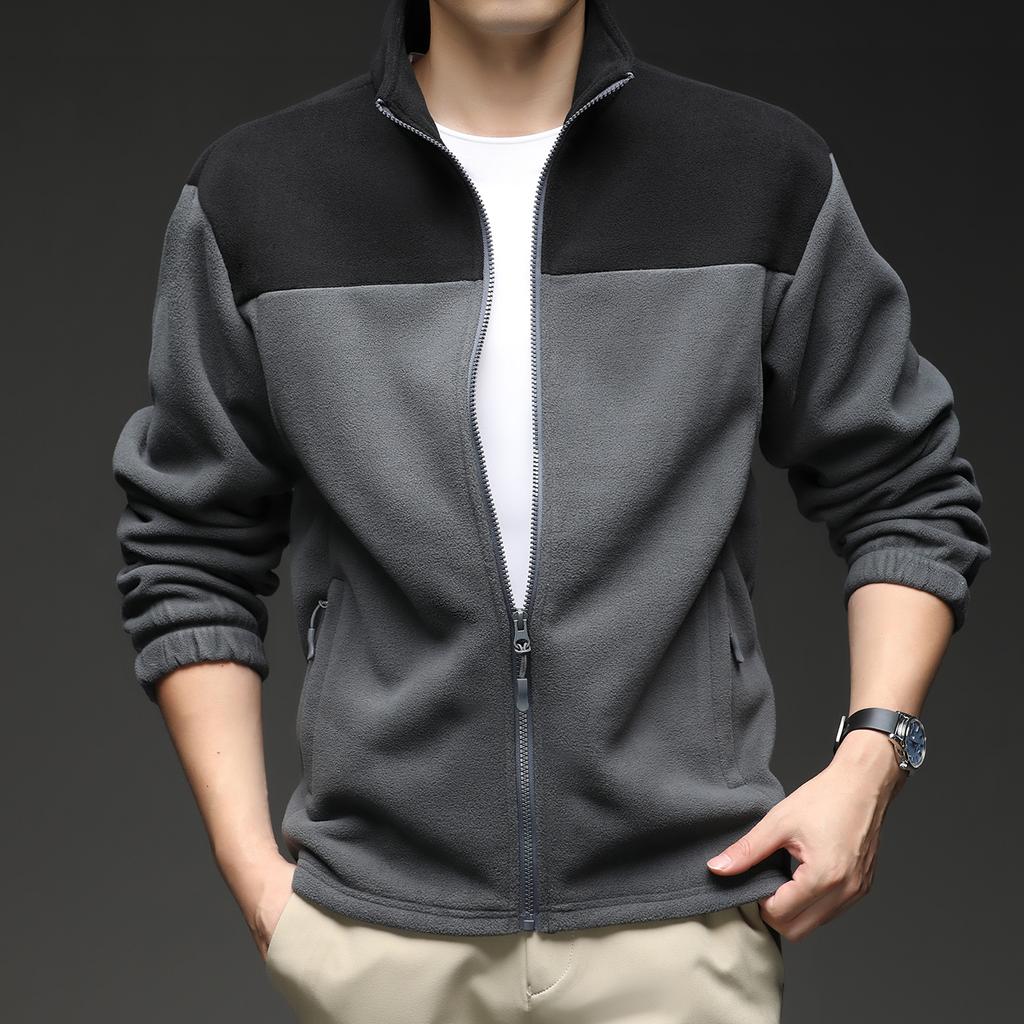Autumn Winter Fleece Hoodies Long Sleeved Double-Sided Warm Comfortable Patchwork Cardigan Hoodie Jacket