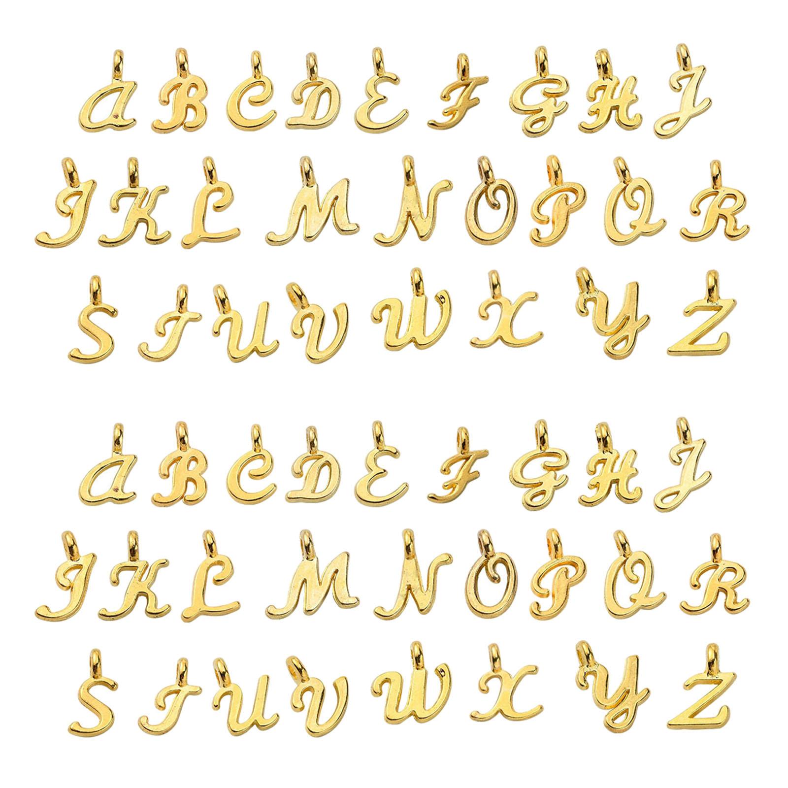 

2 Set Gold Letter Alphabet Charm A-Z Letter Pendant Jewellery Making Supplies Kit for DIY Bracelet Necklace Crafts 1