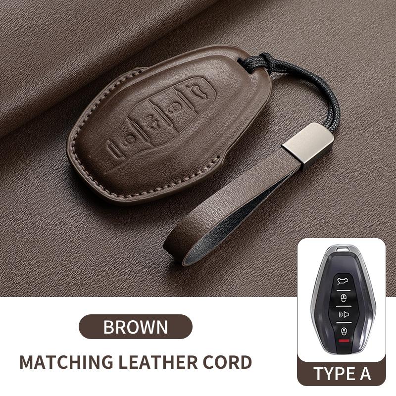 

Leather Car Key Case Cover For Jetour X90 X70 X95 Plus X70 M X70 Plus Auto Remote Keychain Protector Shell Garnish Accessories