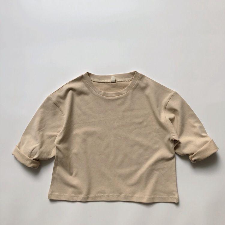 

Baby Boys Basic Tee Long Sleeve T-shirts Pure Cotton Baby Girl Tops Kids T-shirt Cotton Spring Tee Shirts Baby Boy Clothes 130 бежевий