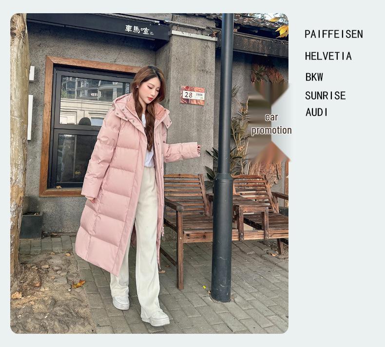 2024 New Women's Mid-Length Thick Down Jacket - Winter Over-the-Knee Warm Outerwear, Versatile and Simple Design