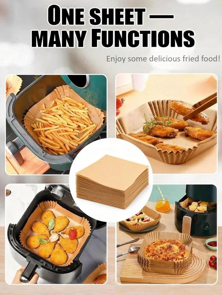 20 cm Papier für Heißluftfritteusen, 100 Stück, Backpapier, Heißluftfritteusen-Schale