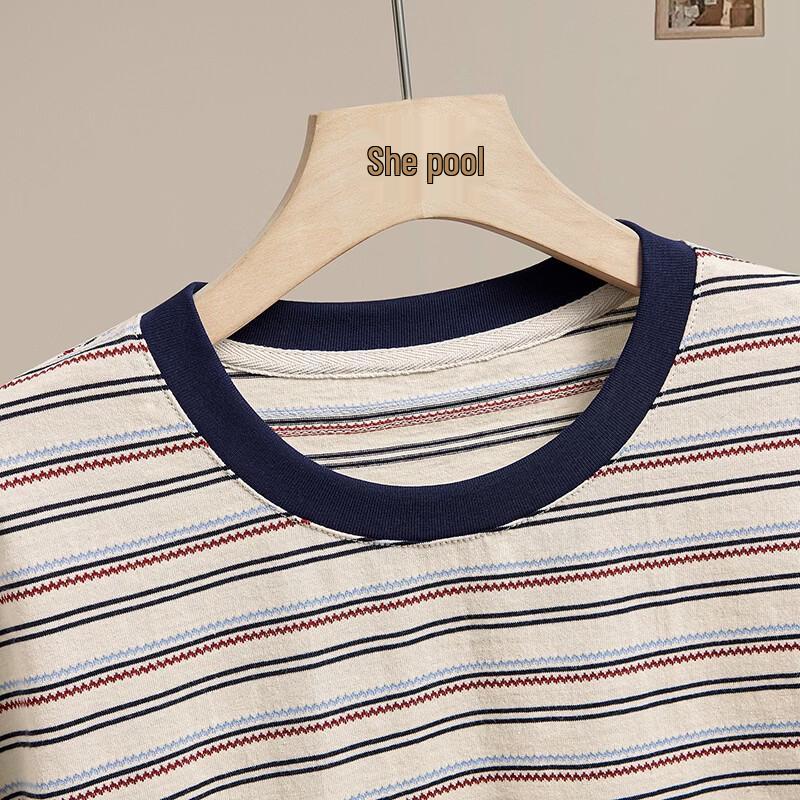 Women's Retro Striped Short Sleeve T-Shirt