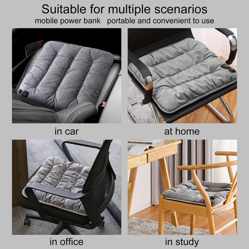 Car Heated Seat Cushion Graphene Winter Plush Seat Cushion 12V Car Universal USB Electric Heating Single-chip Pad Accessories