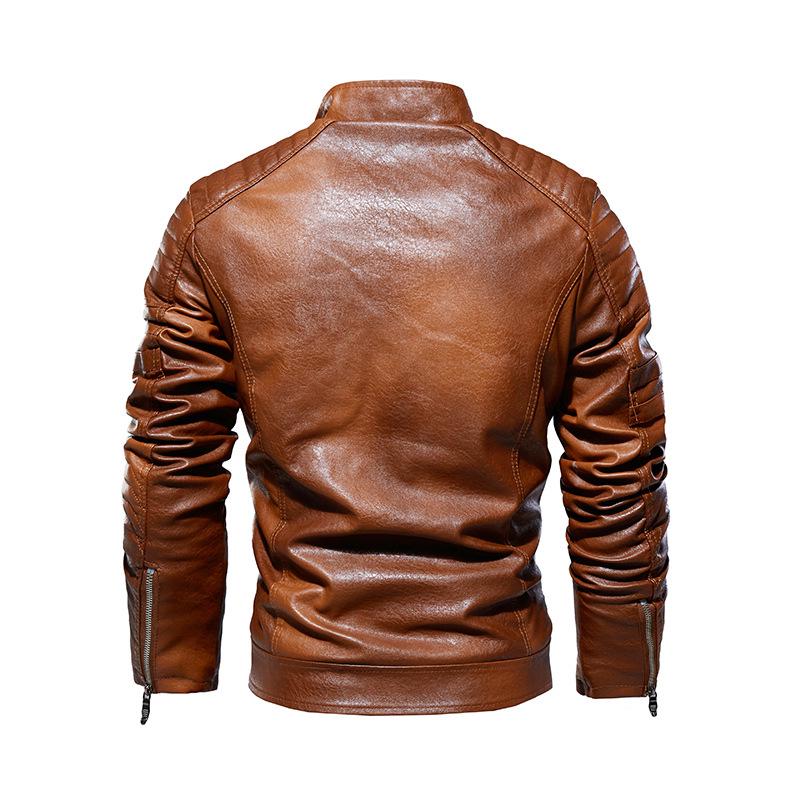 Veste en cuir pour homme, combinaison de moto et veste en cuir velours