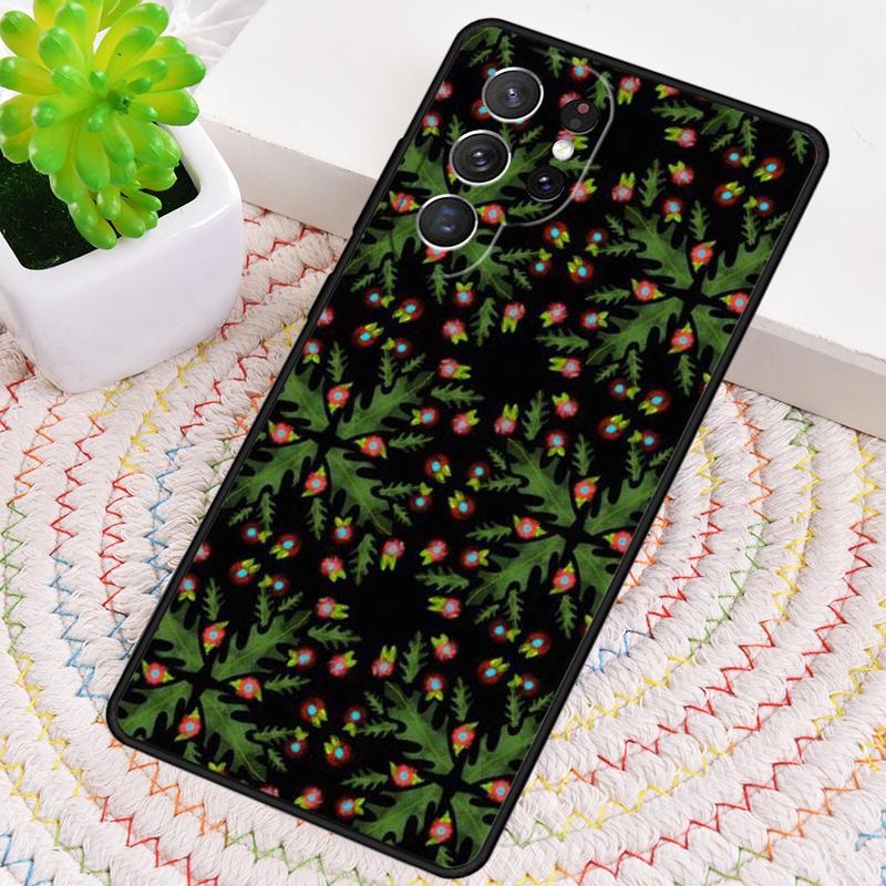 Midnight Floral Silicone Phone Case For Samsung Galaxy note 10 pro S26 S25 S24 S23 S22 S21 Plus S25Ultra Capa Cover