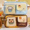 Large Capacity Cartoon Pen Pencil Case Cartoon Embroidery Stationery Storage Bag  School Office