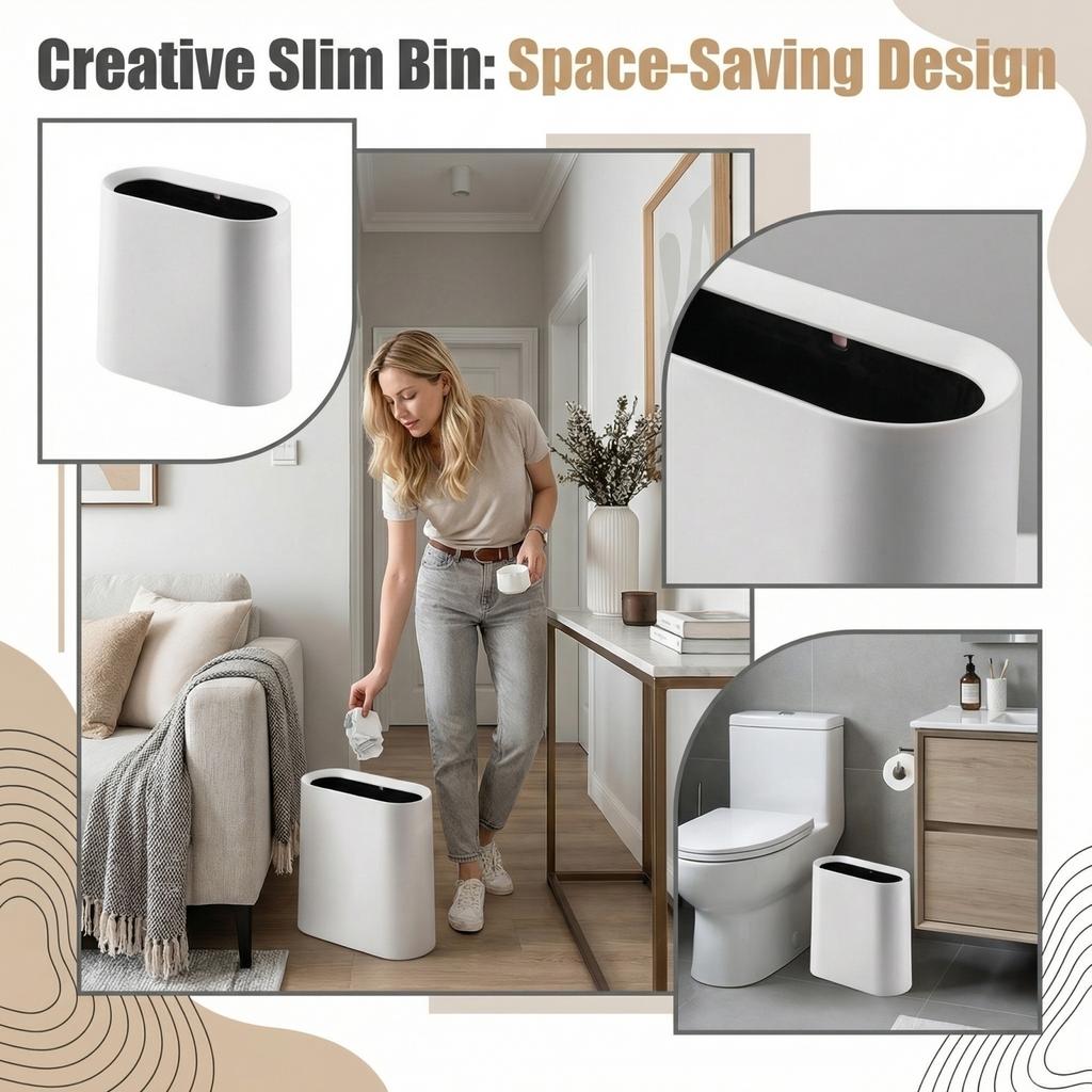Creative Living Room Bathroom Homestay Crevice Trash Can