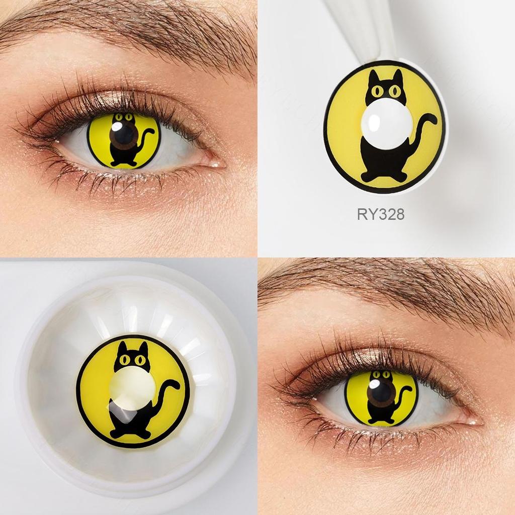 Pseyeche Blood Bat Cosplay kontaktläätsed roosad südamega kontaktläätsed Red Kitty Halloweeni kontaktläätsed 1 paar rohelist Spide Crazy objektiivi