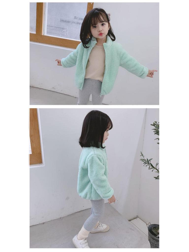 Children's Plush Spring/Autumn Coat for Boys and Girls - Warm, Double-Sided Fleece Outerwear