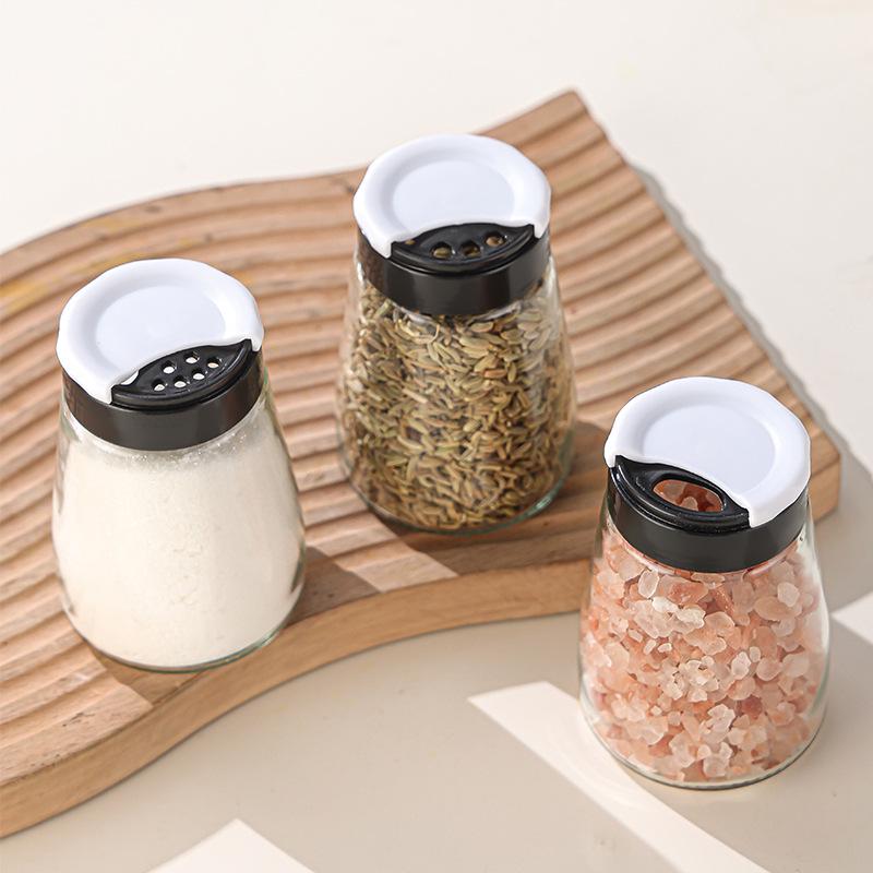 Transparent Rotating Seasoning Bottle, 120ml/170ml - Three-Hole Design for Barbecue and Pepper Powder.
