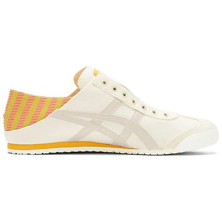 ONITSUKA TIGER Mexico 66 Paraty Comfortable Retro Fabric Durable Lightweight Low-Top Casual Running Shoes Unisex Sneaker White Yellow 1183A437-104