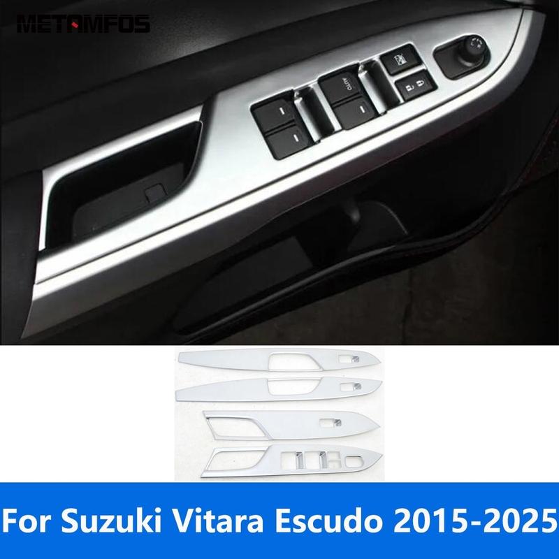 Window Lift Switch Cover Trim For Suzuki Vitara Escudo 2015- 2024 2025 Matte ide Door Armrest Frame Interior Accessories