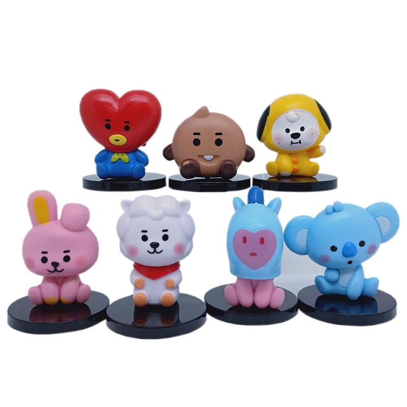 Exquisite 7pcs Set Of Kpop Bangtan Boys Star Figure Dolls For Unique Decor