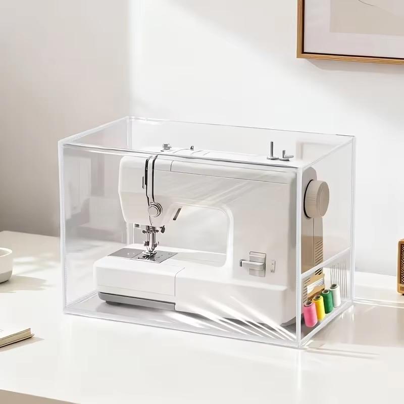 Transparent Sewing Machine Dust Cover with Practical Storage Pockets Waterproof Long Lasting for Home Sewing Enthusiasts