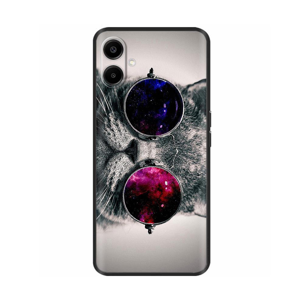 For Samsung Galaxy A06 Back Cover Soft Black Print Silicone Bumper Phone Case for Samsung Galaxy A06 A05 A04 Cases Fundas Coque