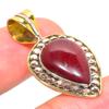 Natural Mookaite Gemstone Two Tone 925 Solid Sterling Silver Pendant 1.50" t8z01