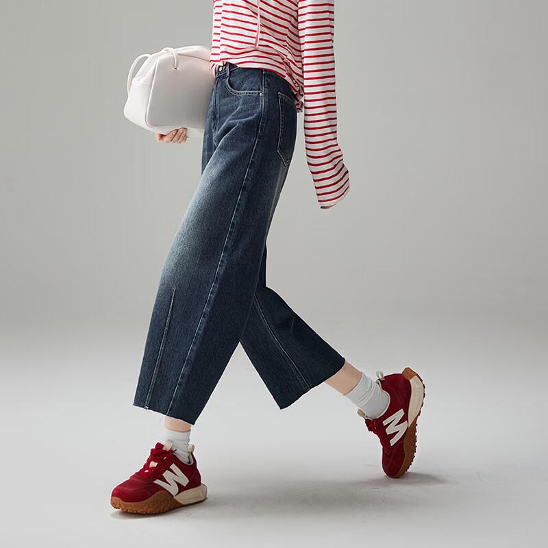 SOFSIL Women's High-Waist Wide-Leg Cropped Jeans