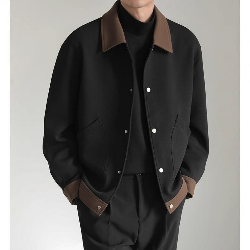 

Весенний дизайн, простая повседневная куртка, новая свободная куртка с контрастными лацканами M