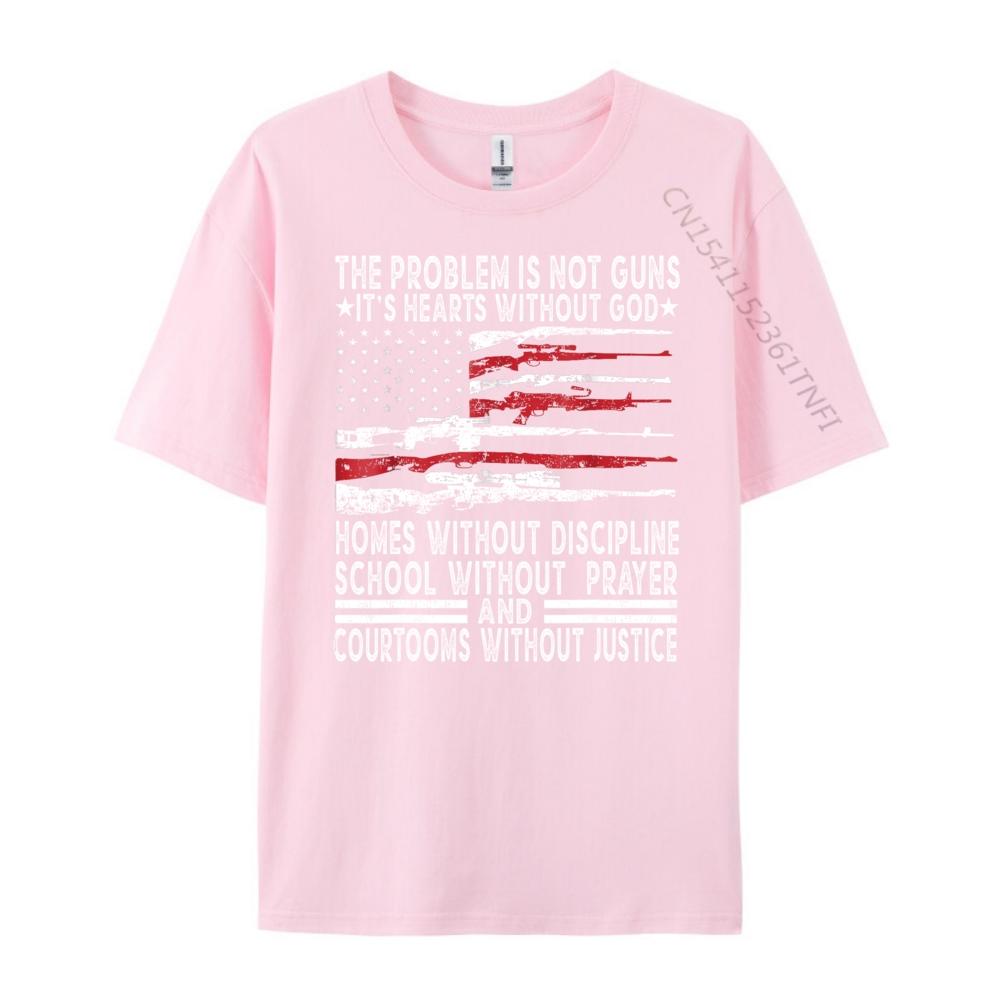 Funny Shirt The Problem Is Not Guns Its Hearts Without God Christian Tshirt Men Fashionable and Trendy Tshirts Men Funny