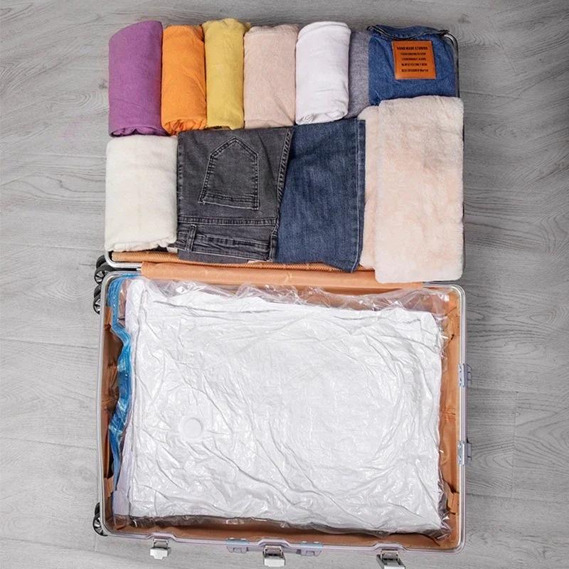 3/6Packs Travel Compression Bags, Travel Essentials Vacuum Storage Bags Space Saving Bags for Suitcases Organizer For Clothes 4 Sizes