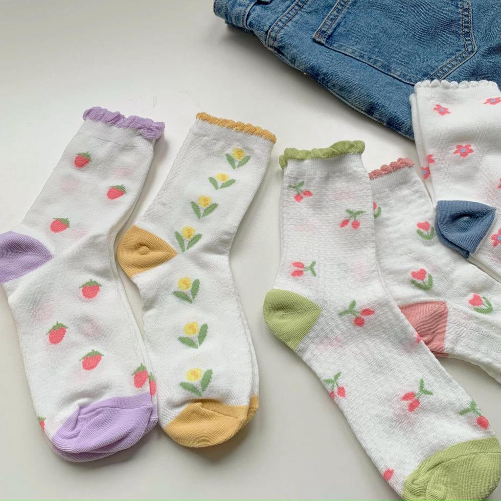 Lace Socks Children'S Summer Thin Breathable Tide Soft Cute Girl Socks Cute Student Medium Tube Mesh Socks