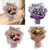 Artificial Knitted Bouquet Flower Arrangement Centerpiece Home Ornament for Festival Celebration Wedding or Table Decoration
