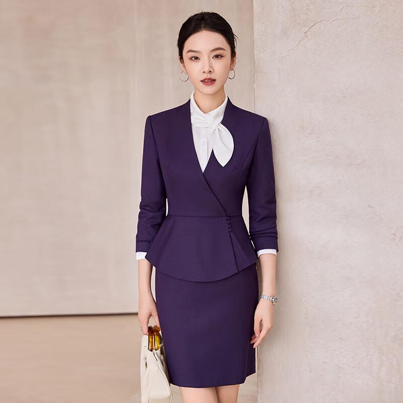 Новый женский деловой костюм в китайском стиле с пуговицами-дисками M