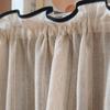 Beige Unifarbene Baumwoll-Leinen-Transparente Vorhänge mit Schwarzer Kante Kurzer Halb-Voile-Vorhang Küchen-Sichtschutz Wohnkultur, Ohne Stange