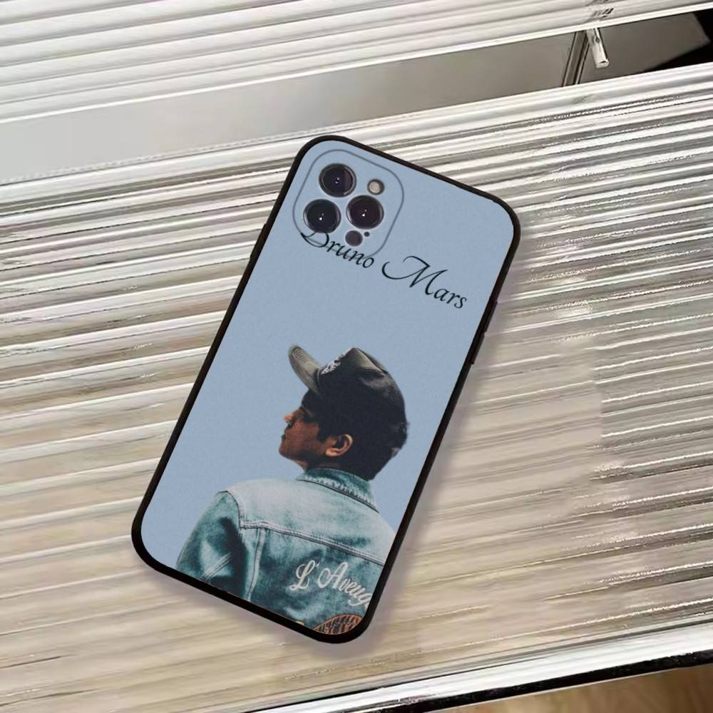 Singer Bruno M-Mars Phone Case For iPhone 17,16,15,14,13,12,11 Plus,Pro Max,XS,Soft Black Cover