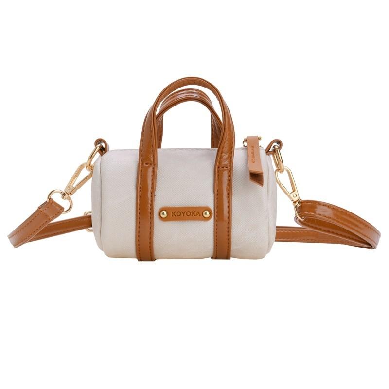 Fashionable Pure Color Handbag For Children Modern Chic Crossbody Purse белый