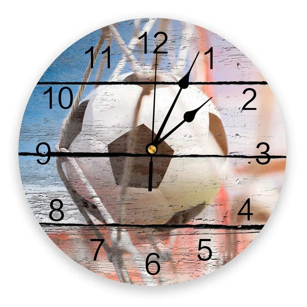 Sky Grass Football Clock Living Room Home Decor Large Round Wall Clock Mute Quartz Table Clock Bedroom Decoration Wall WatG6A9Q7
