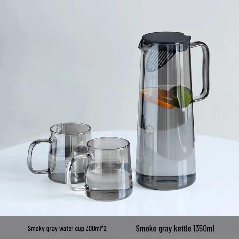 Amber High-Capacity Glass Pitcher Set for Cold Beverages