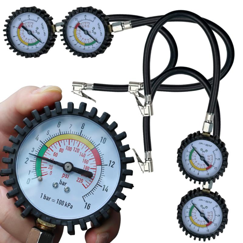 Tire Pressure Monitor Tester Multi-function Car Motorcycle Tire Pressure Gauge Air Compressor Dial Gauge Inflator Pump Tool 45cm