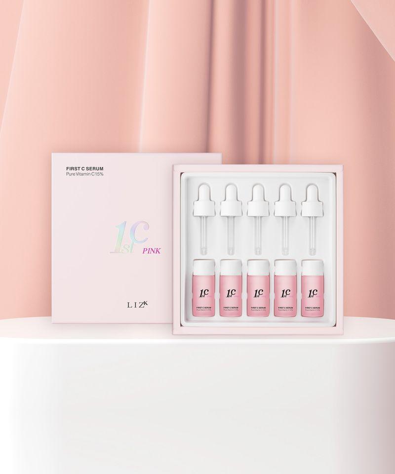 First C Serum Pink Pure Vitamin C 15% 10ml (Pack of 5)