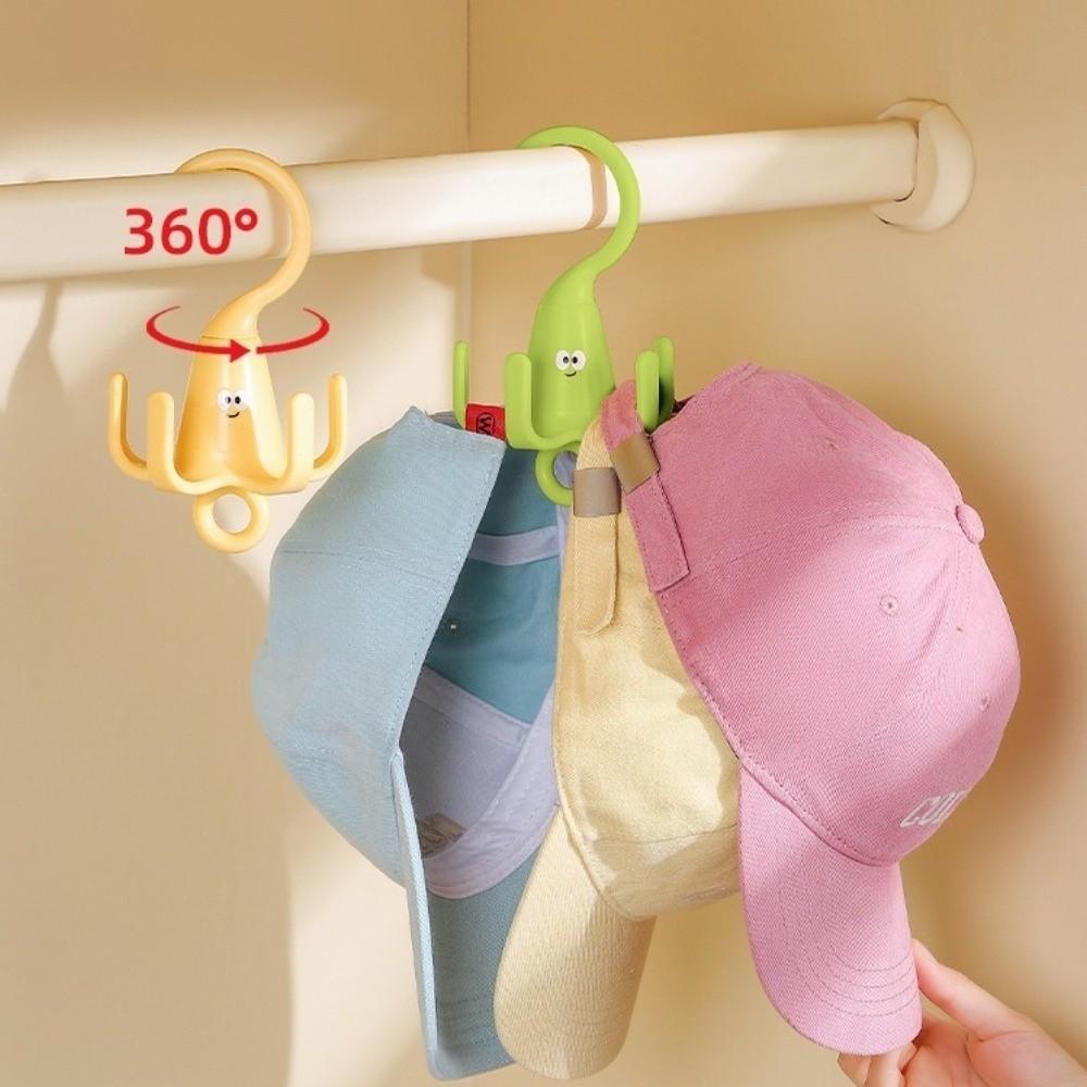 Creative Rotatable Closet Hooks Space Saving Multi-purpose Ties Organization Hooks 5 Claw Hook Wardrobe Storage